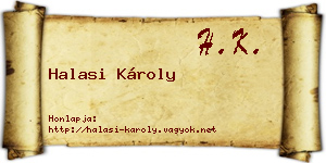 Halasi Károly névjegykártya