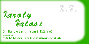 karoly halasi business card